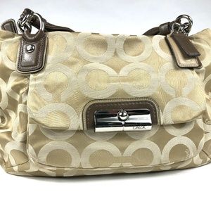 Coach Kristin Op Art Sateen Zip Top Tote 16813